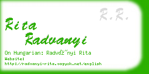 rita radvanyi business card